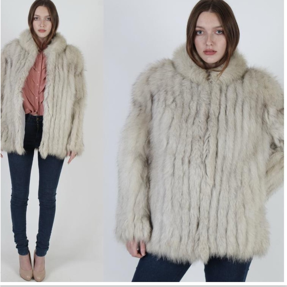*New Year’s Day Sale* 24hr only SAGA Fox Fur Coat Jacket Vintage 80s Size XL